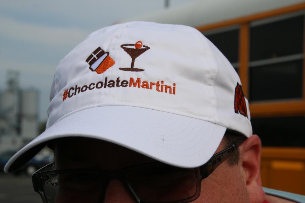 Fan wearing a Chocolate Martini hat. (Julie June Stewart photo)
